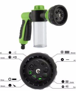 8 in 1 Water Spray Gun Pattern Adjustable Soap Dispenser Hose Nozzle Car Wash